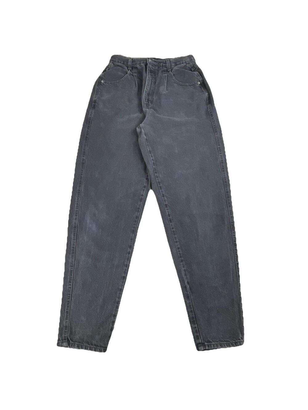 Vintage Britannia Tapered Leg Mom Jeans Black High Rise 12 Tall Y2K 90s Denim